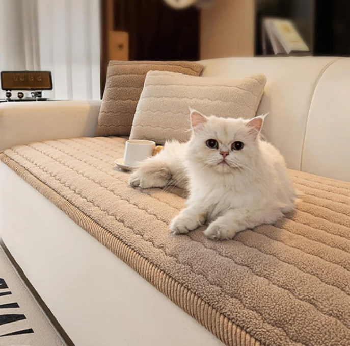 Sofa cover with non-slip seat