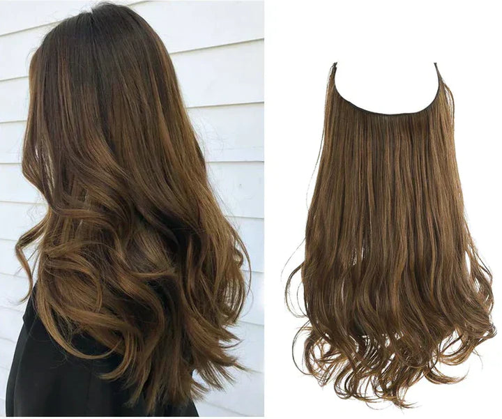 Real hair extensions with a natural color gradient