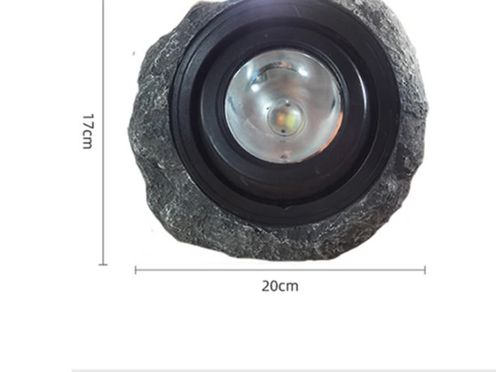 Solar-powered LED path light in natural stone design