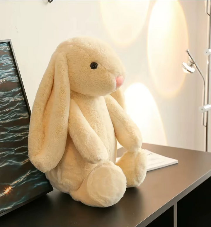 Plush rabbit with long ears – cuddly toy for children and adults