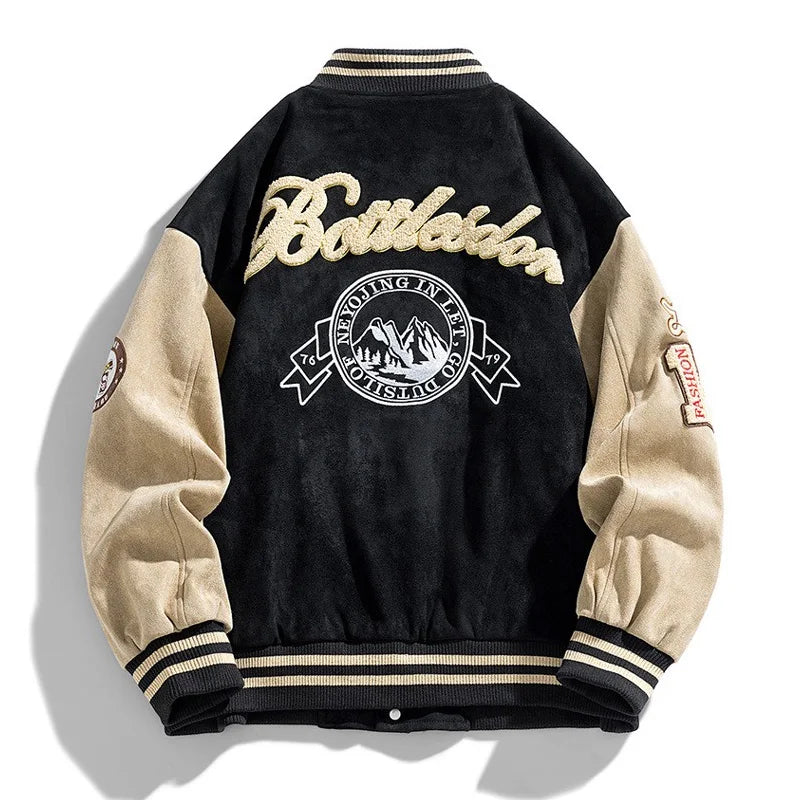 Men's College Jacket with Embroidery | Trendy 