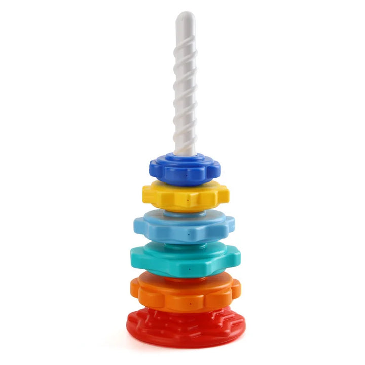 Montessori Rotating Rainbow Tower – Creative Stacking Toy for Children