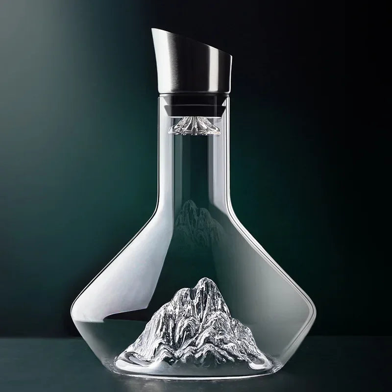 Elegant modern wine decanter with iceberg design