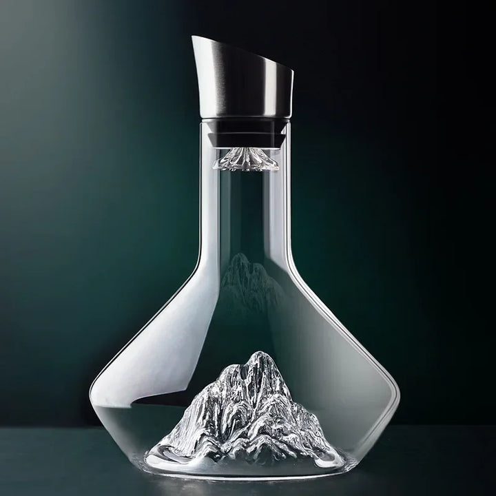 Elegant modern wine decanter with iceberg design