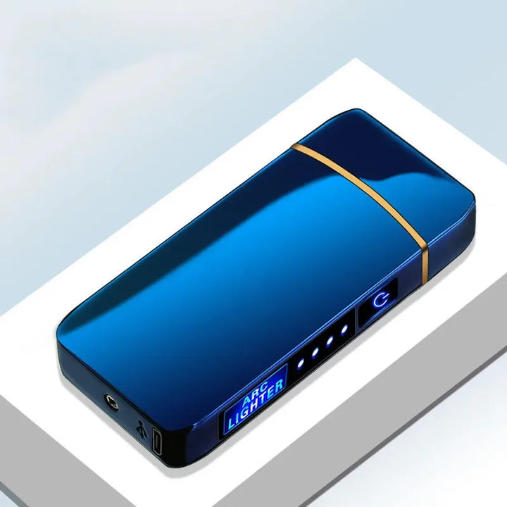 Variant image for Rechargeable USB Plasma Lighter with Windproof Double Arch Flame – Stylish Metal Design for Indoor and Outdoor Use-3