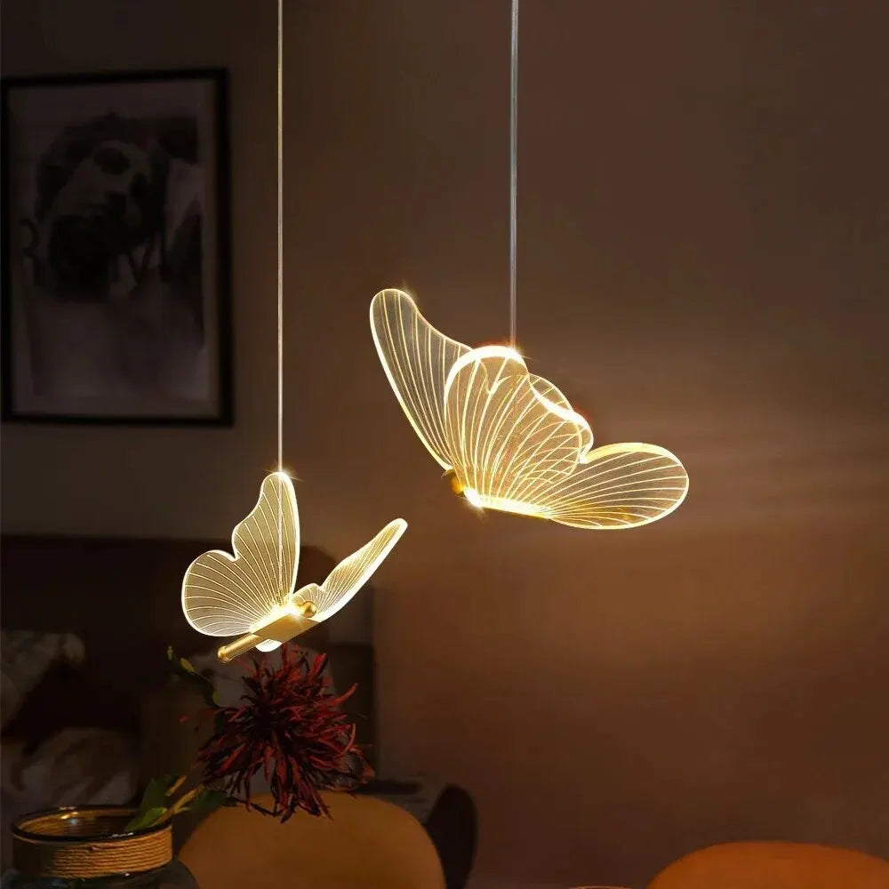 Playful butterfly pendant lamp with LED for stylish living spaces