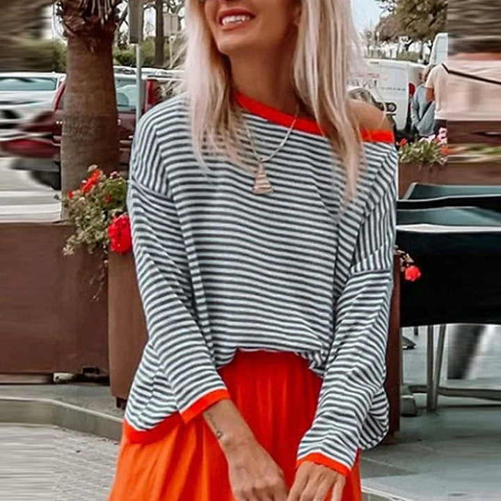 Women's Striped T-Shirt with Elegant Design