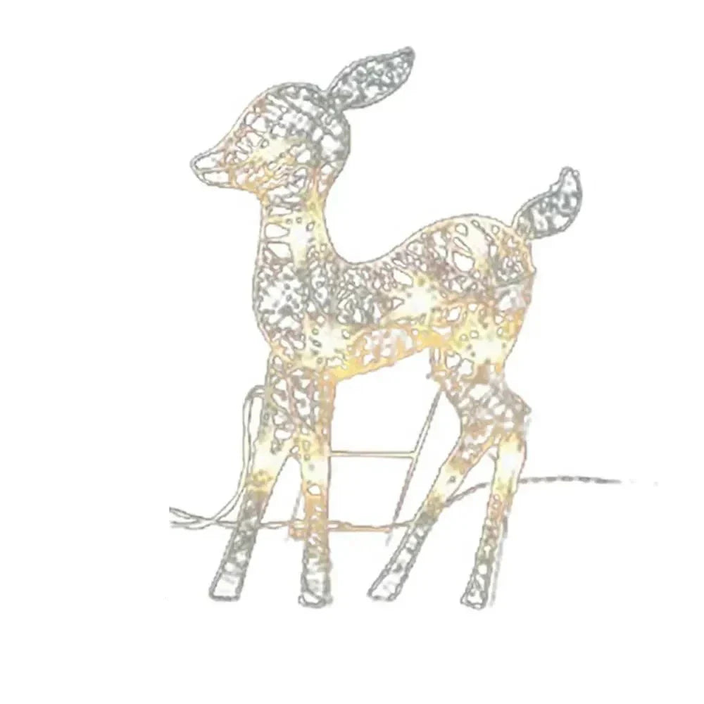 Illuminated reindeer family with LED lighting for outdoor use 
