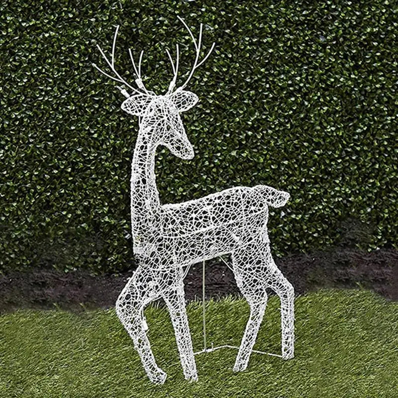 Illuminated reindeer family with LED lighting for outdoor use 