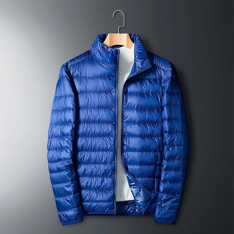 Men's Down Jacket with Shiny Finish for Winter