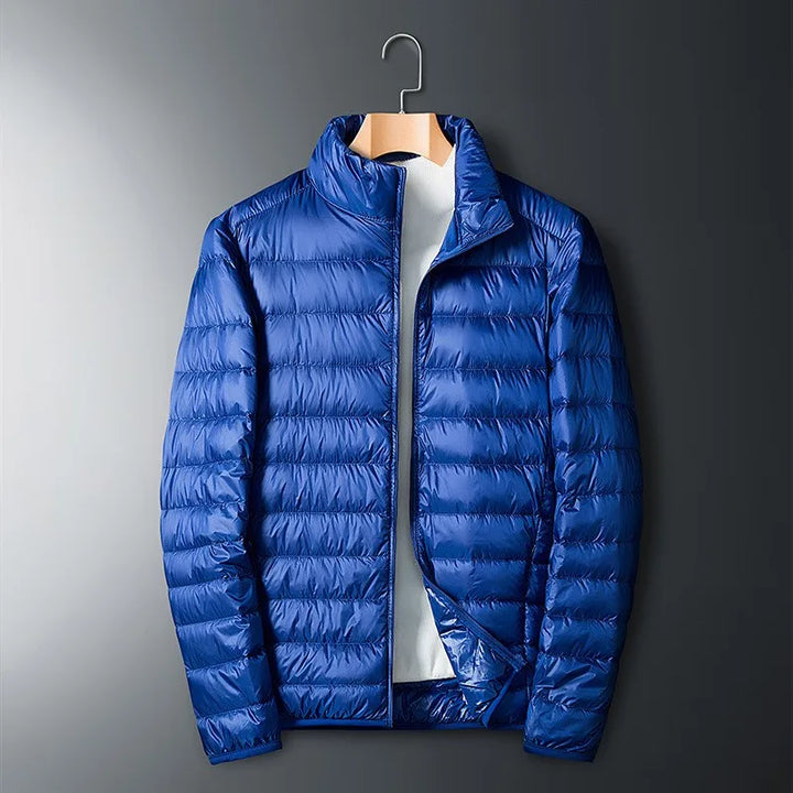 Men's Down Jacket with Shiny Finish for Winter