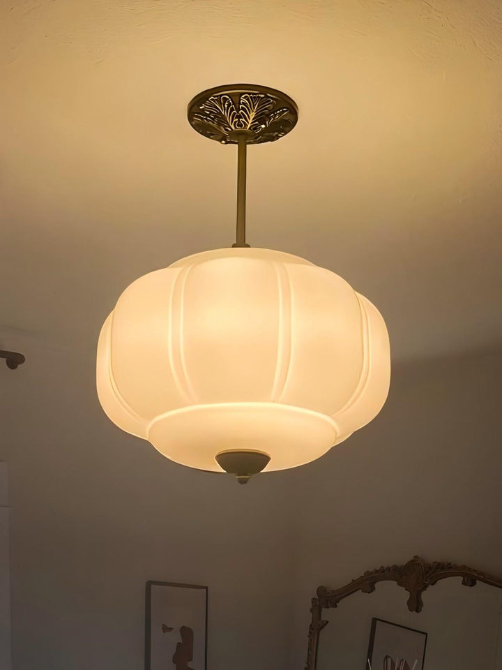 Vintage ceiling light made of frosted glass