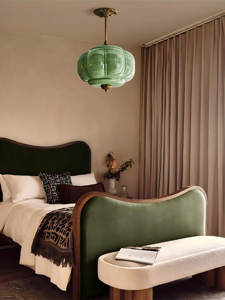 Vintage ceiling light made of frosted glass