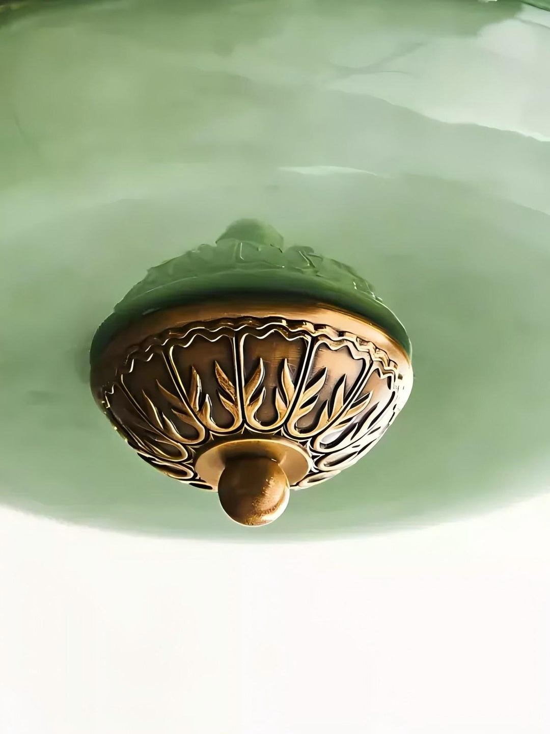 Vintage ceiling light made of frosted glass