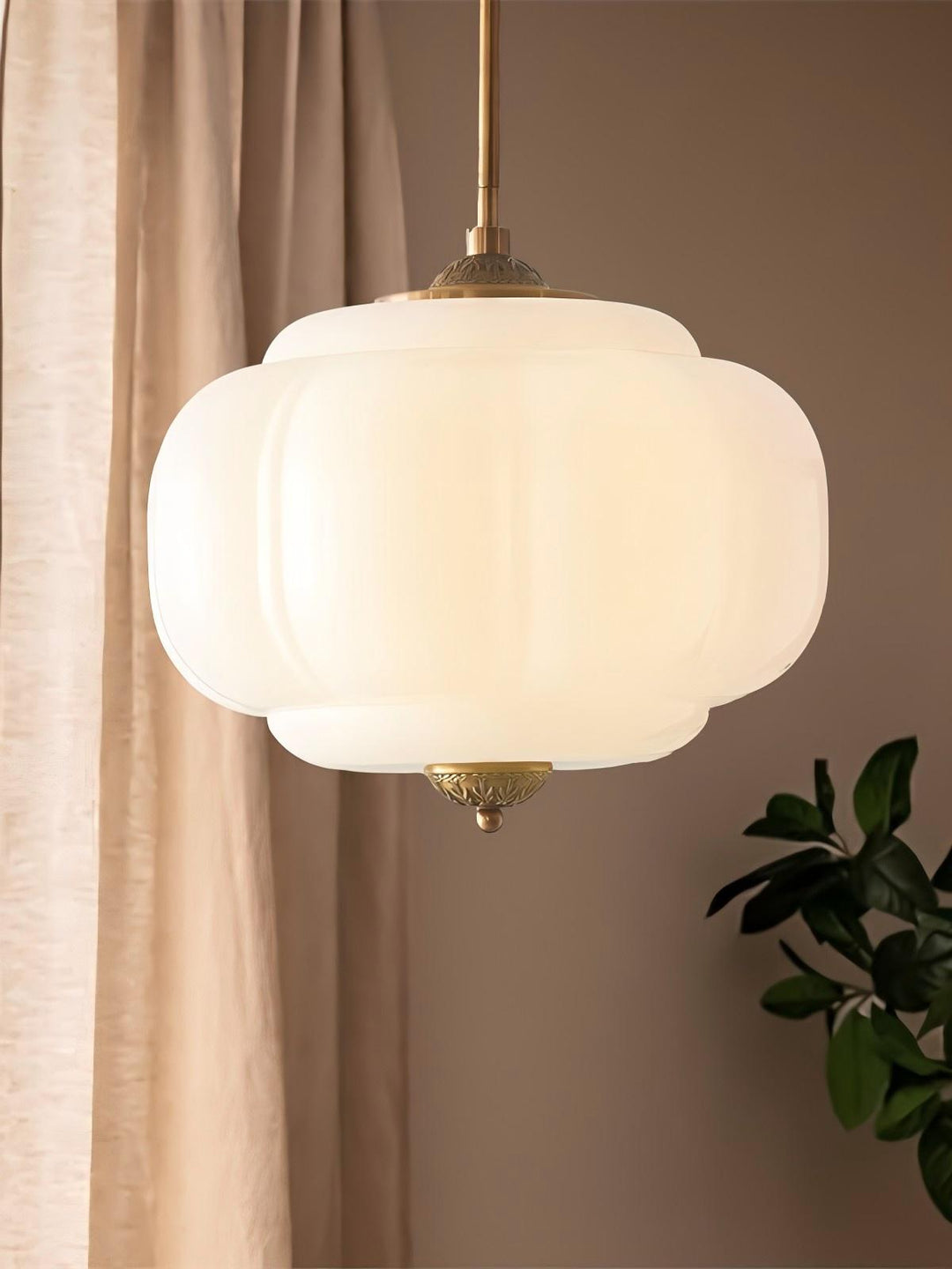 Vintage ceiling light made of frosted glass