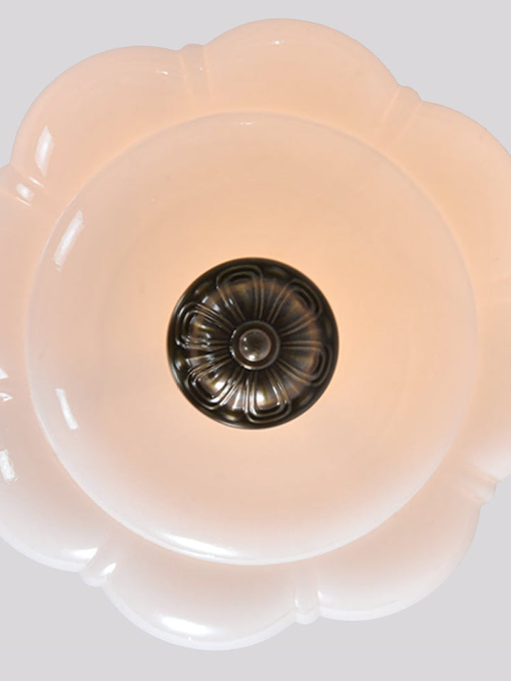 Vintage ceiling light made of frosted glass