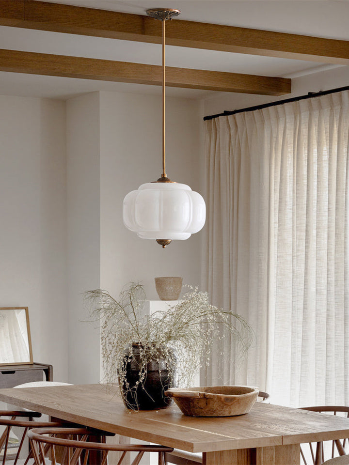 Vintage ceiling light made of frosted glass