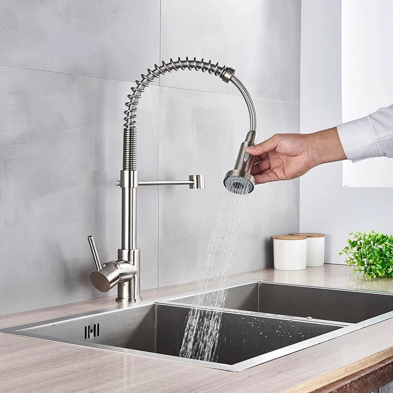 Modern kitchen faucet with pull-out spray head