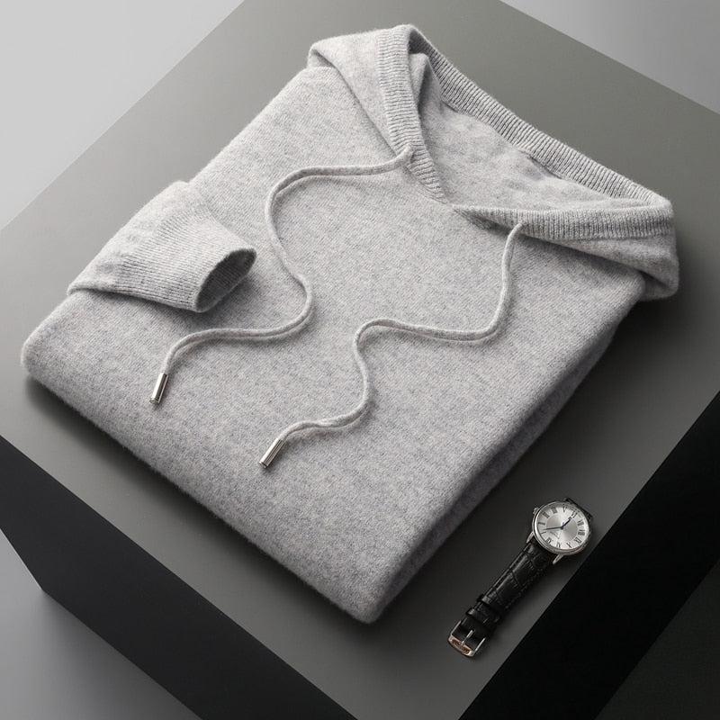 Men's Merino Wool Hoodie with a Modern Cut