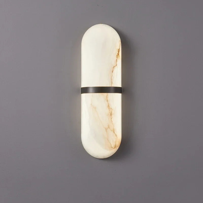 Scandinavian modern LED wall light with stone look for living room