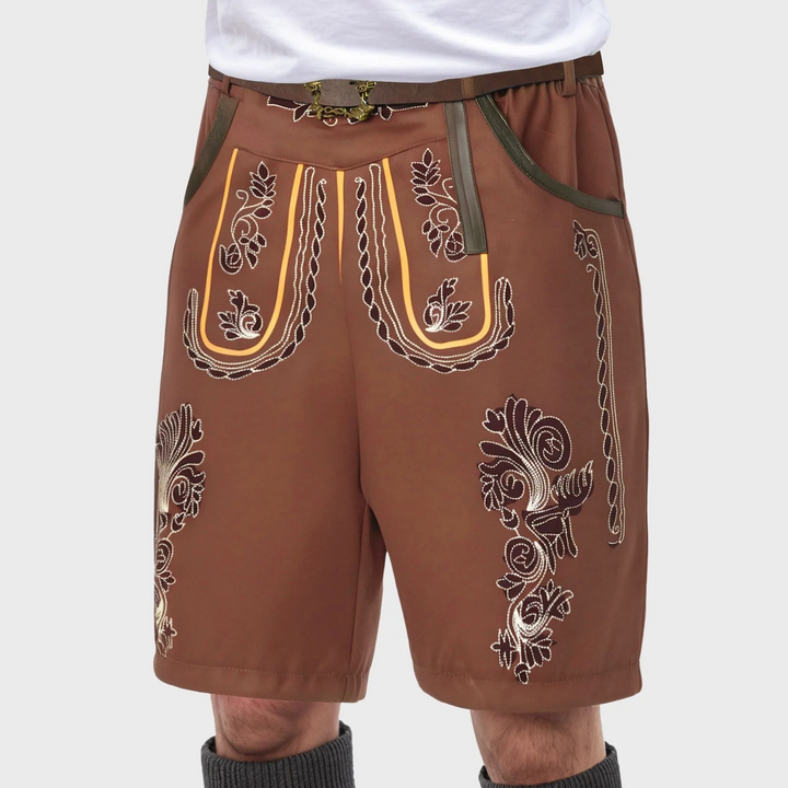 Men's traditional shorts with embroidered design