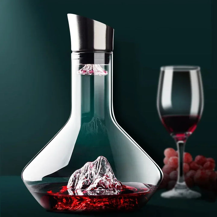 Elegant modern wine decanter with iceberg design