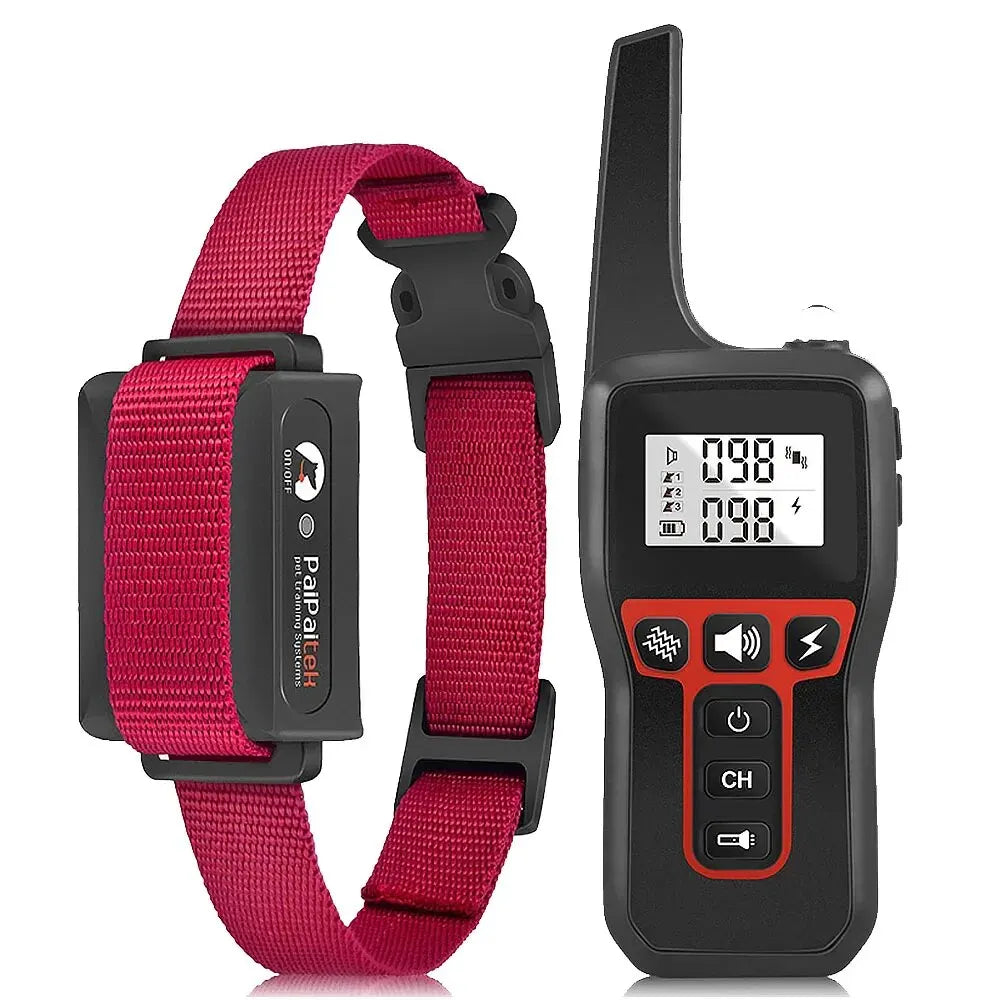 Waterproof dog training collar with remote control and anti-bark function