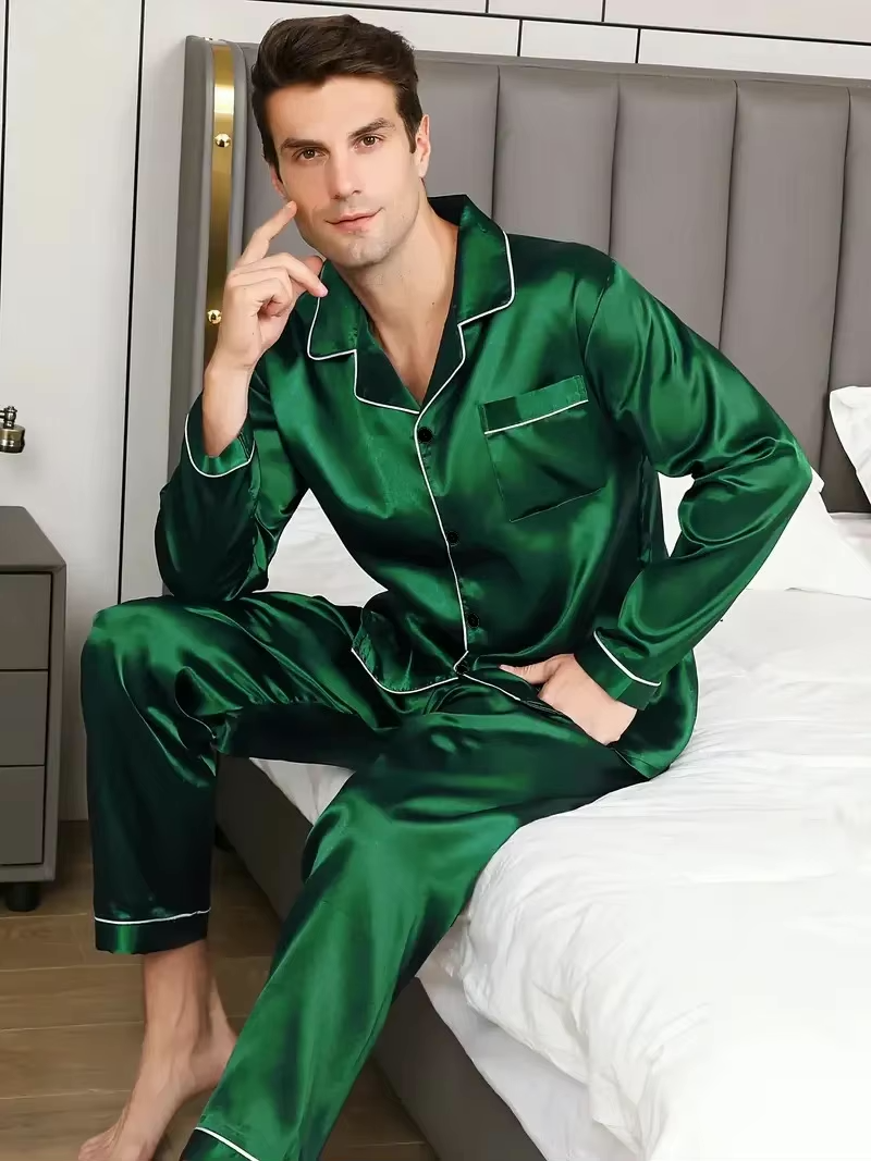 Men's silk satin pajama set 