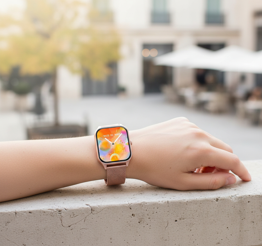 Smartwatch with fitness tracker and touchscreen 