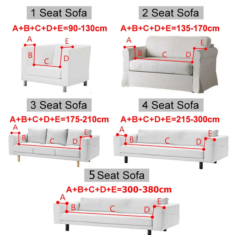 Stretch-Sofabezug mit Jacquardmuster für 1 bis 5 Sitzer in verschiedenen Größen