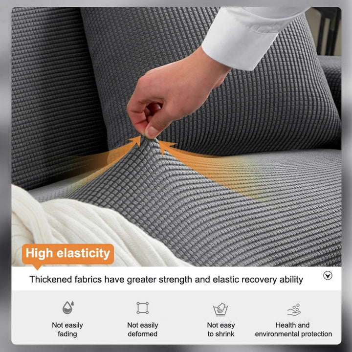 Detailaufnahme des elastischen Jacquard-Stoffs mit strukturierter Oberfläche