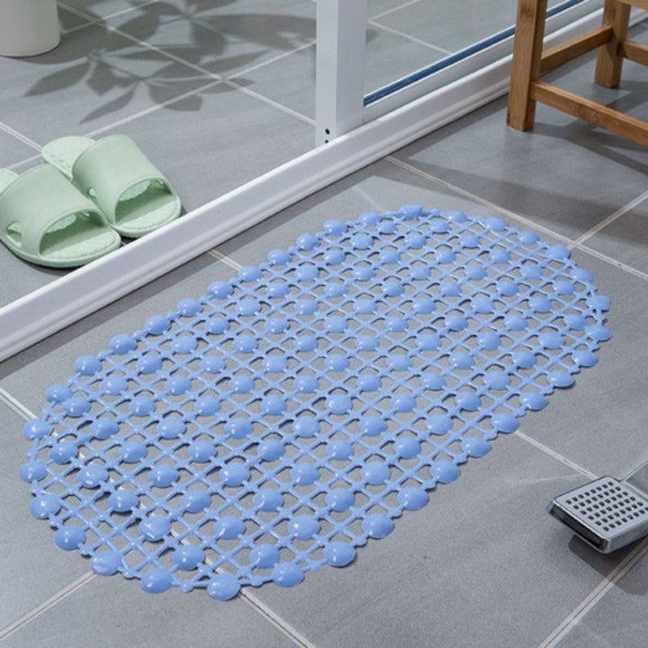 Non-slip shower mat with suction cups and fast water drainage