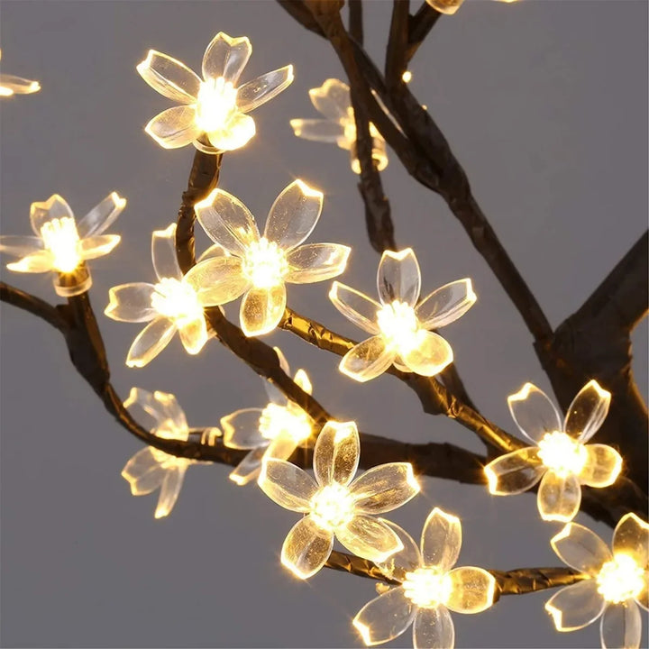 Solar-Lichterkette mit warmweißen Kirschblüten-LEDs im 2er Set für den Außenbereich
