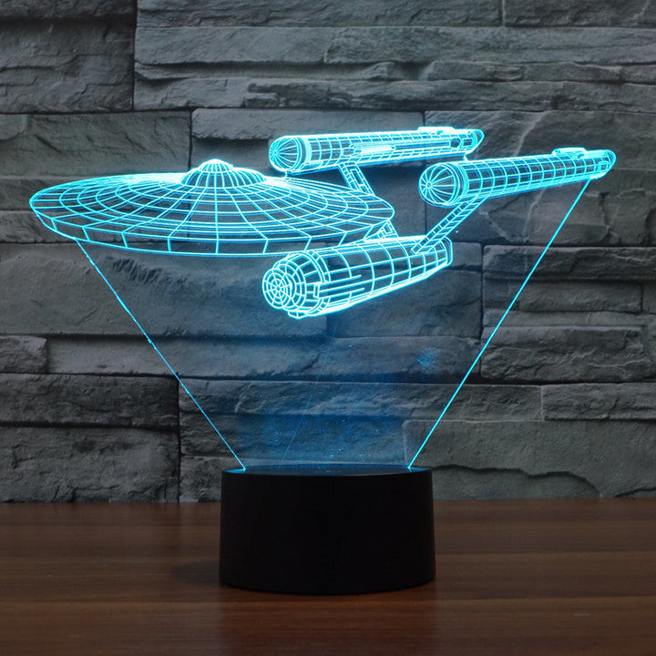 Luminous 3D illusion table lamp with sci-fi design