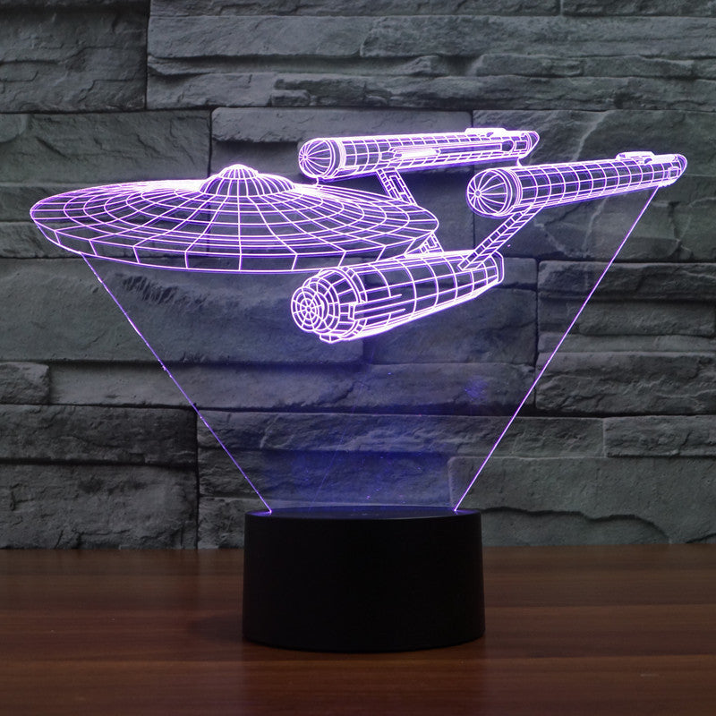 Luminous 3D illusion table lamp with sci-fi design