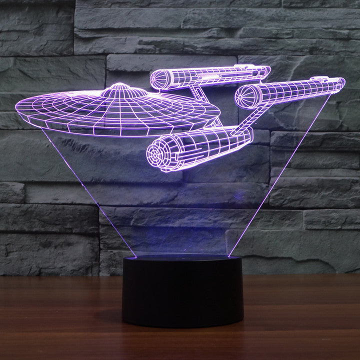 Luminous 3D illusion table lamp with sci-fi design