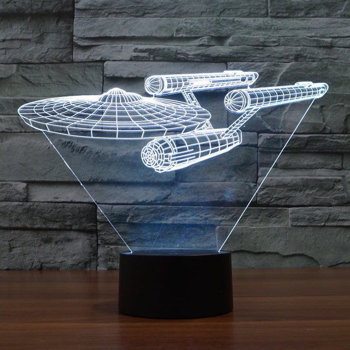Luminous 3D illusion table lamp with sci-fi design