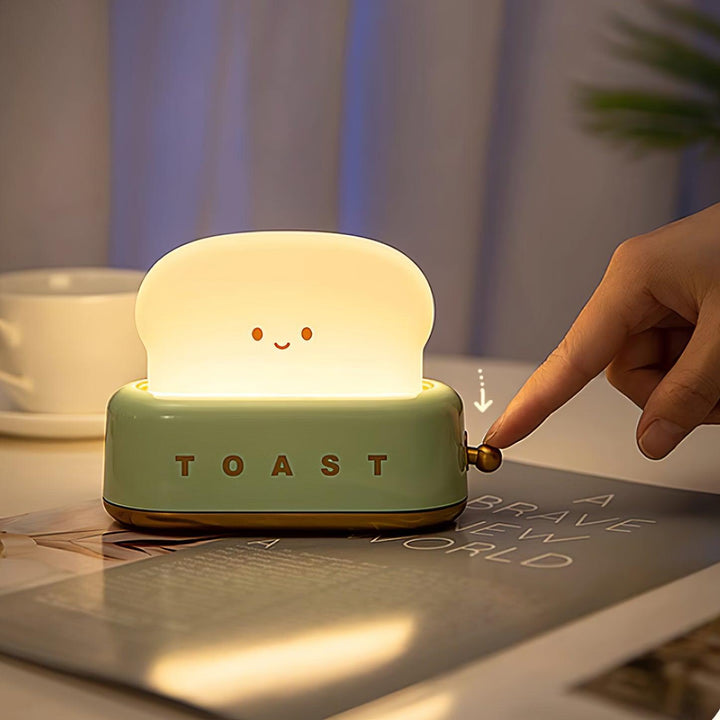 Toaster table lamp with integrated battery