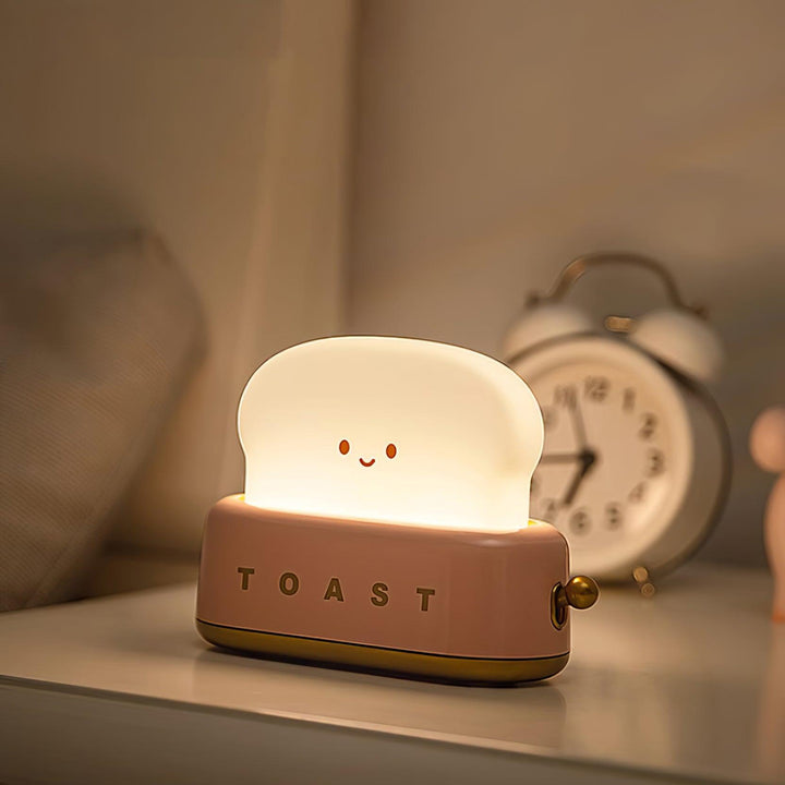 Toaster table lamp with integrated battery