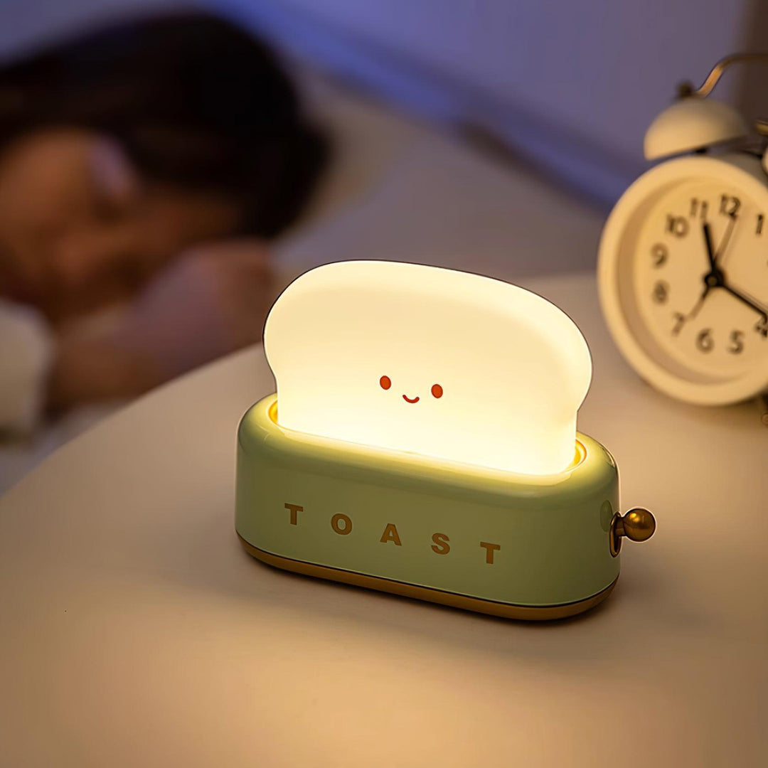 Toaster table lamp with integrated battery