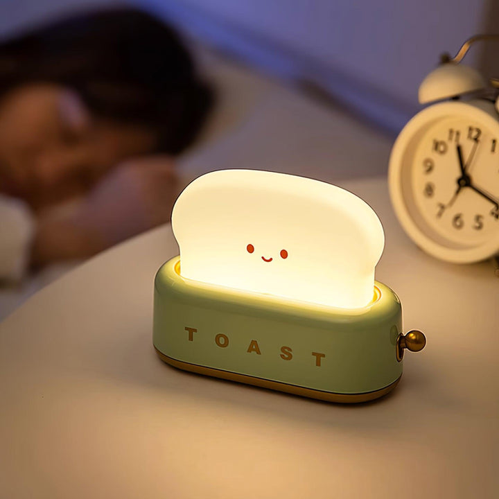 Toaster table lamp with integrated battery