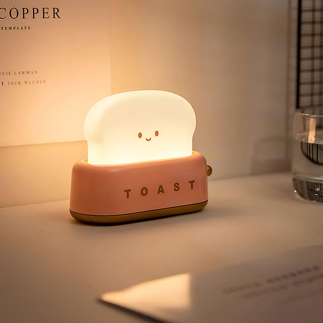 Toaster table lamp with integrated battery