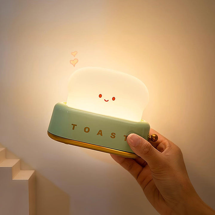 Toaster table lamp with integrated battery