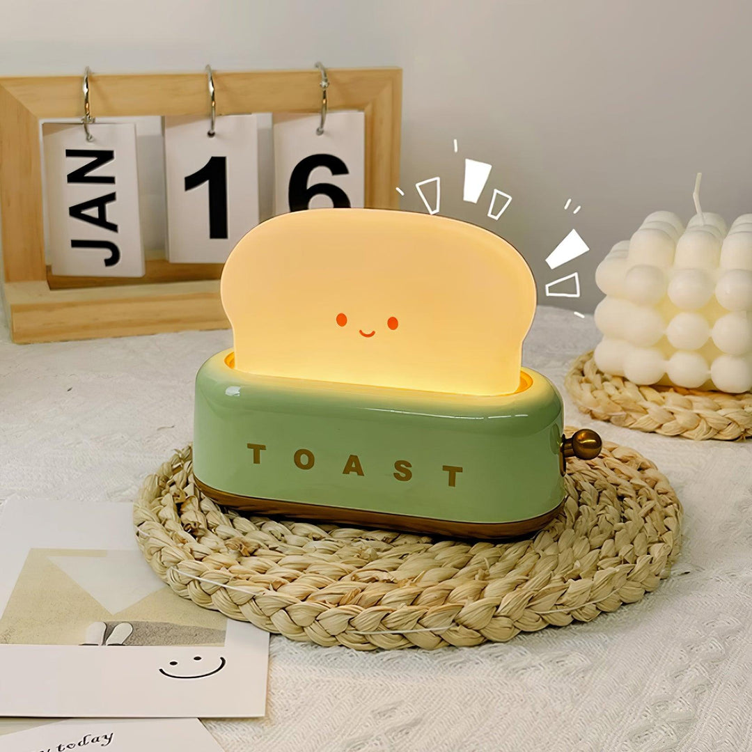 Toaster table lamp with integrated battery