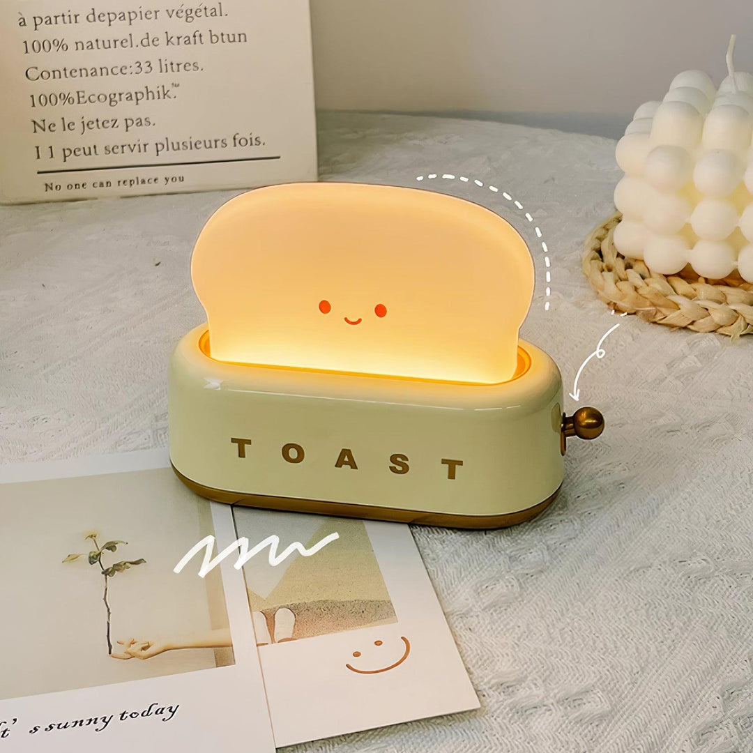 Toaster table lamp with integrated battery