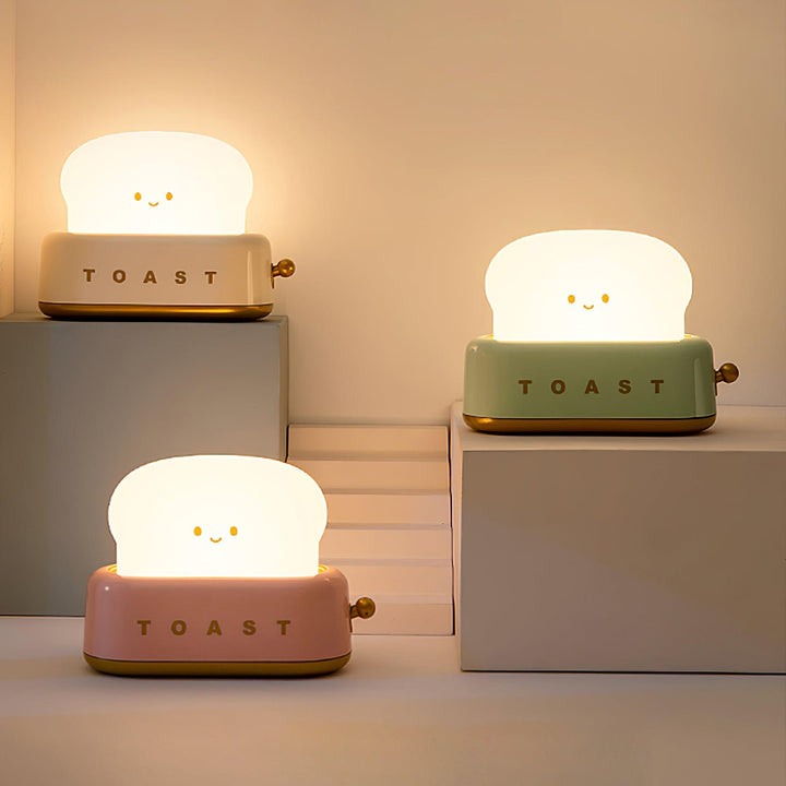Toaster table lamp with integrated battery