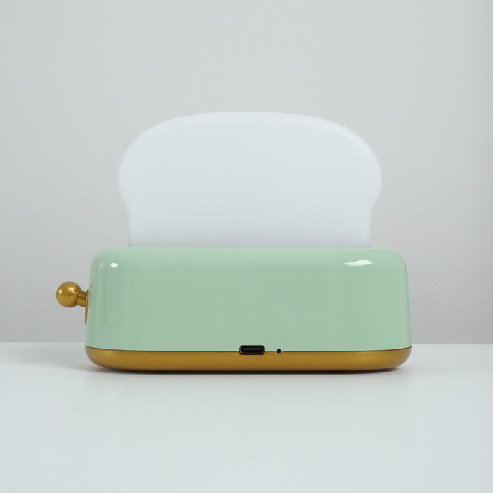 Toaster table lamp with integrated battery