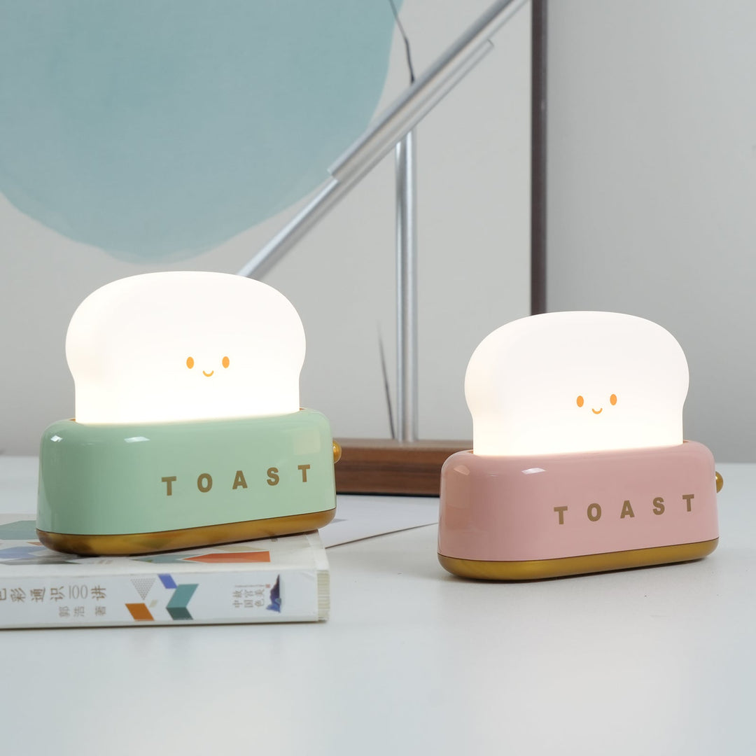 Toaster table lamp with integrated battery