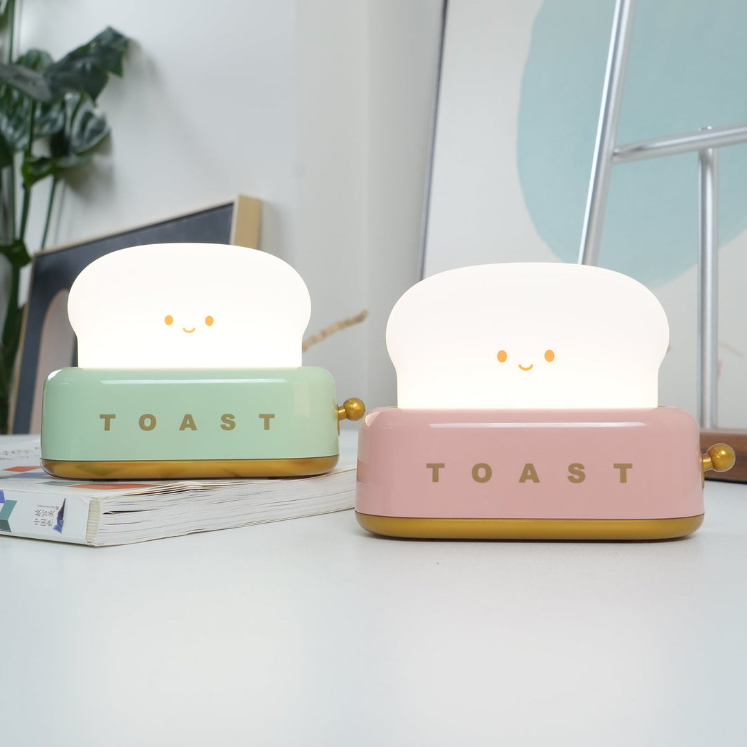 Toaster table lamp with integrated battery