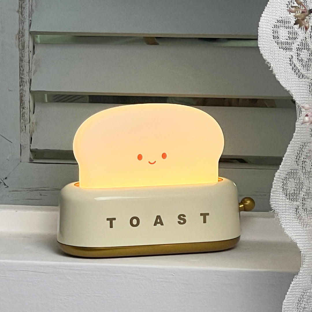 Toaster table lamp with integrated battery